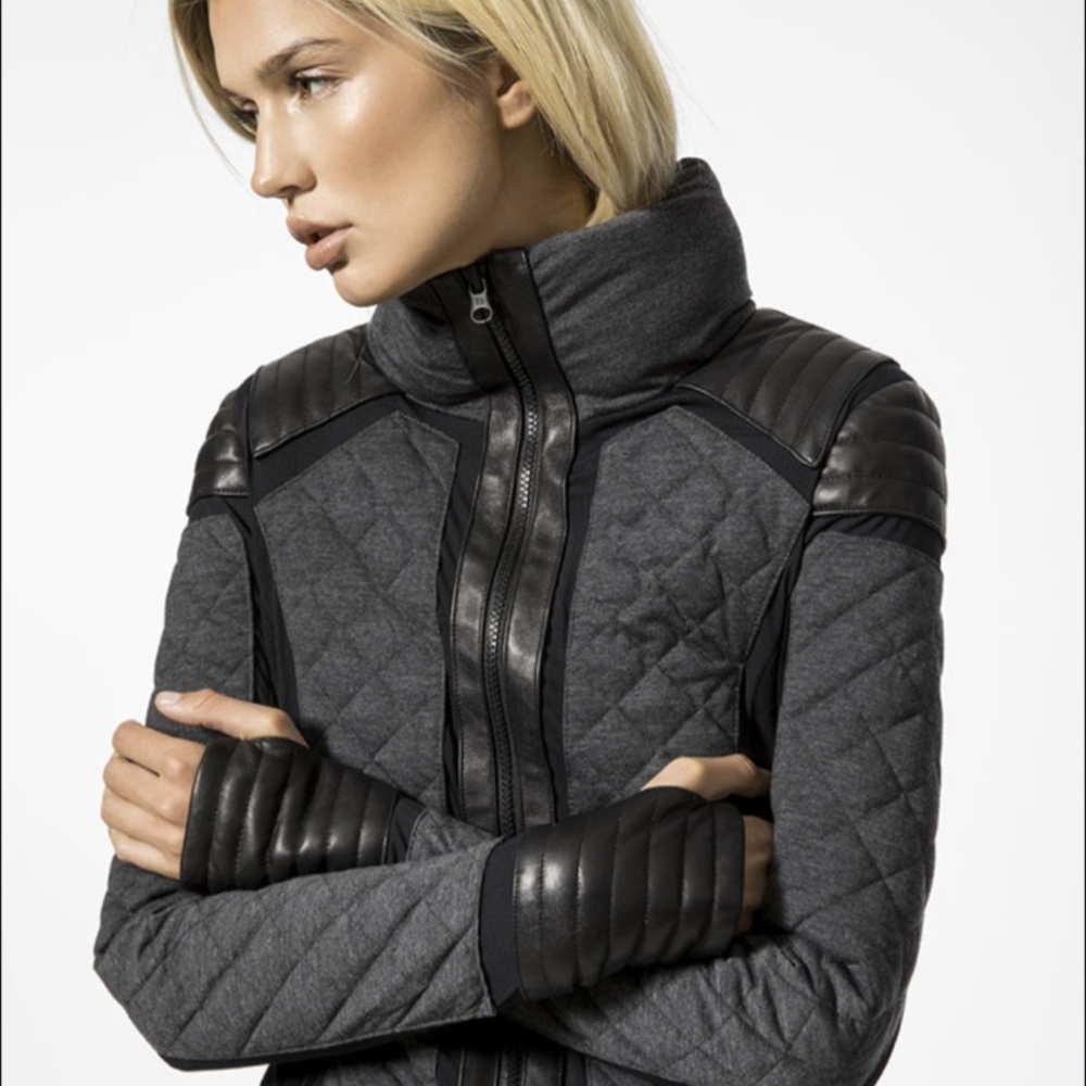 Blanc Noir Black Quilted Puffer